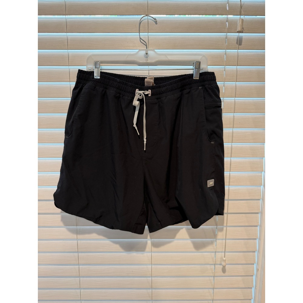 Rhone Mako Athletic Training Shorts Mens Large Black 6 Inch Inseam Drawstring
